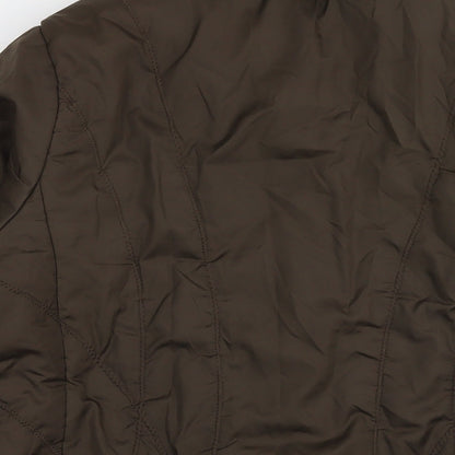 Womens UK Size 16 Elegance Brown Quilted Coat