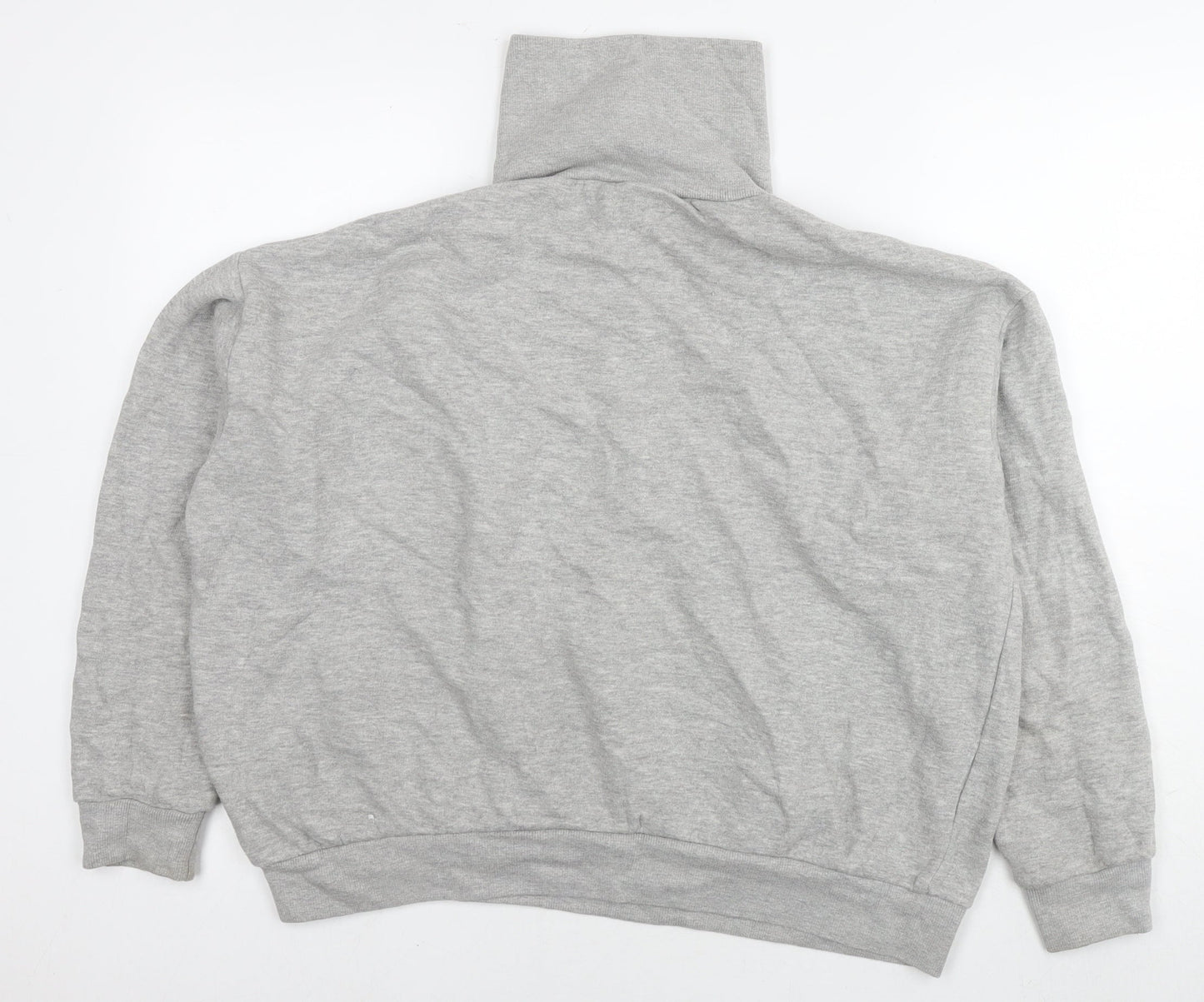 Boohoo Womens Grey Cotton Pullover Sweatshirt Size L Zip