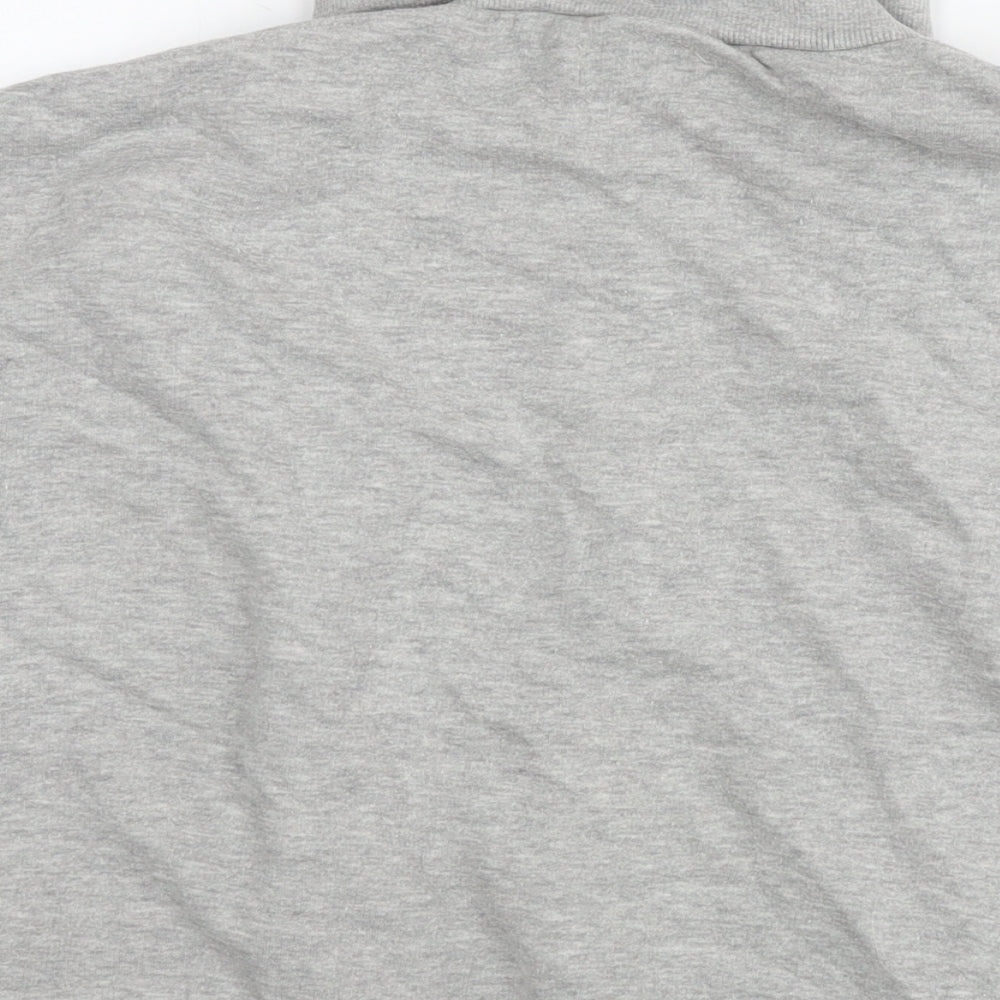 Boohoo Womens Grey Cotton Pullover Sweatshirt Size L Zip