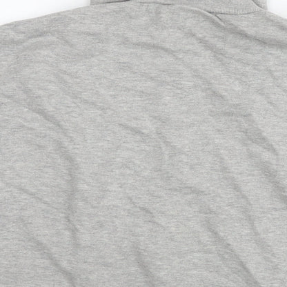 Boohoo Womens Grey Cotton Pullover Sweatshirt Size L Zip