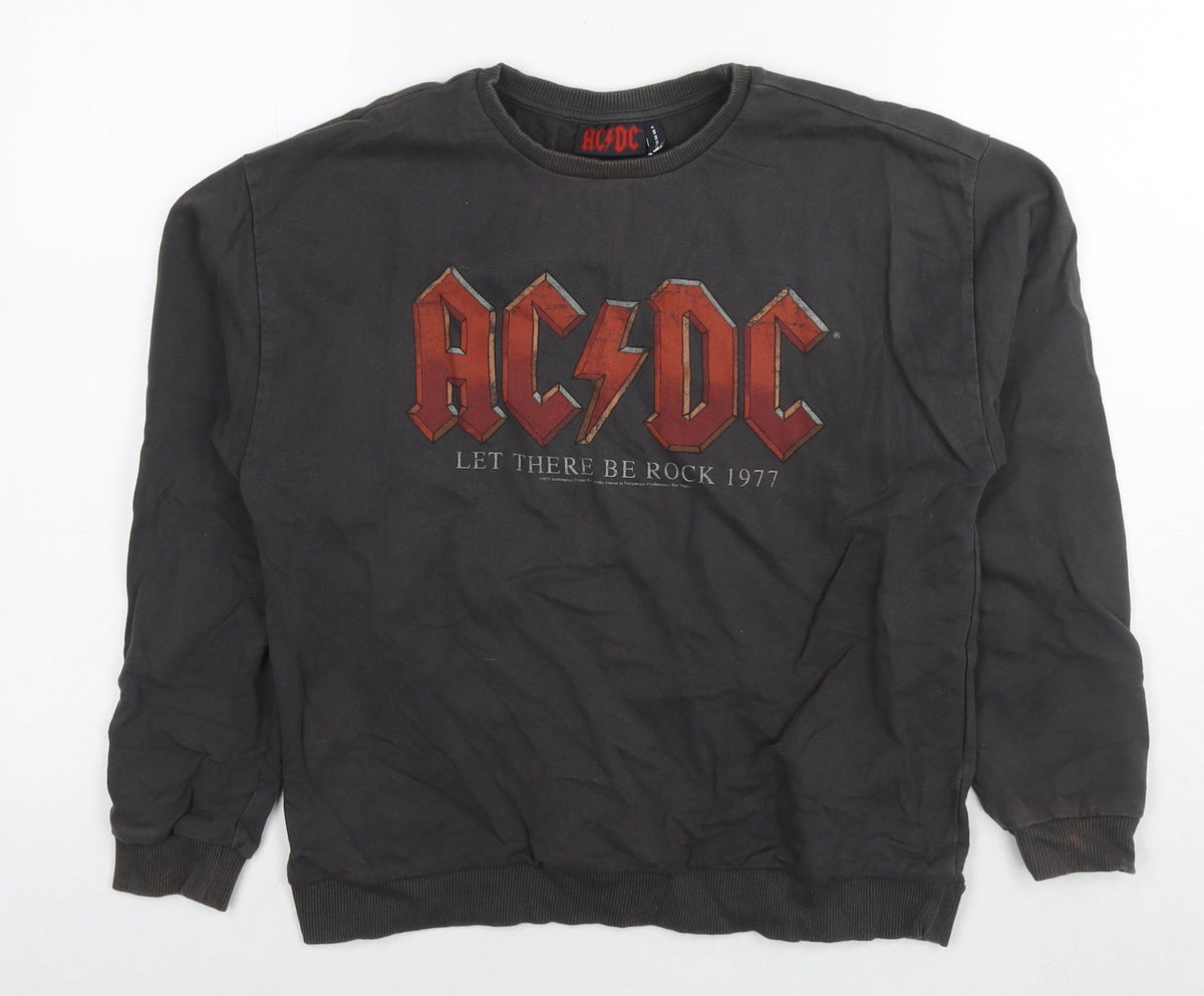 acdc Womens Brown Cotton Pullover Sweatshirt Size 8 Pullover - Logo