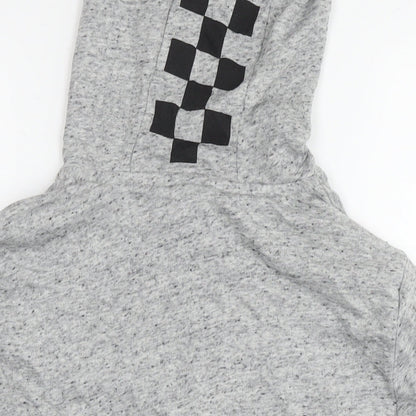 PINK Womens Grey Cotton Full Zip Hoodie Size L Zip - Logo