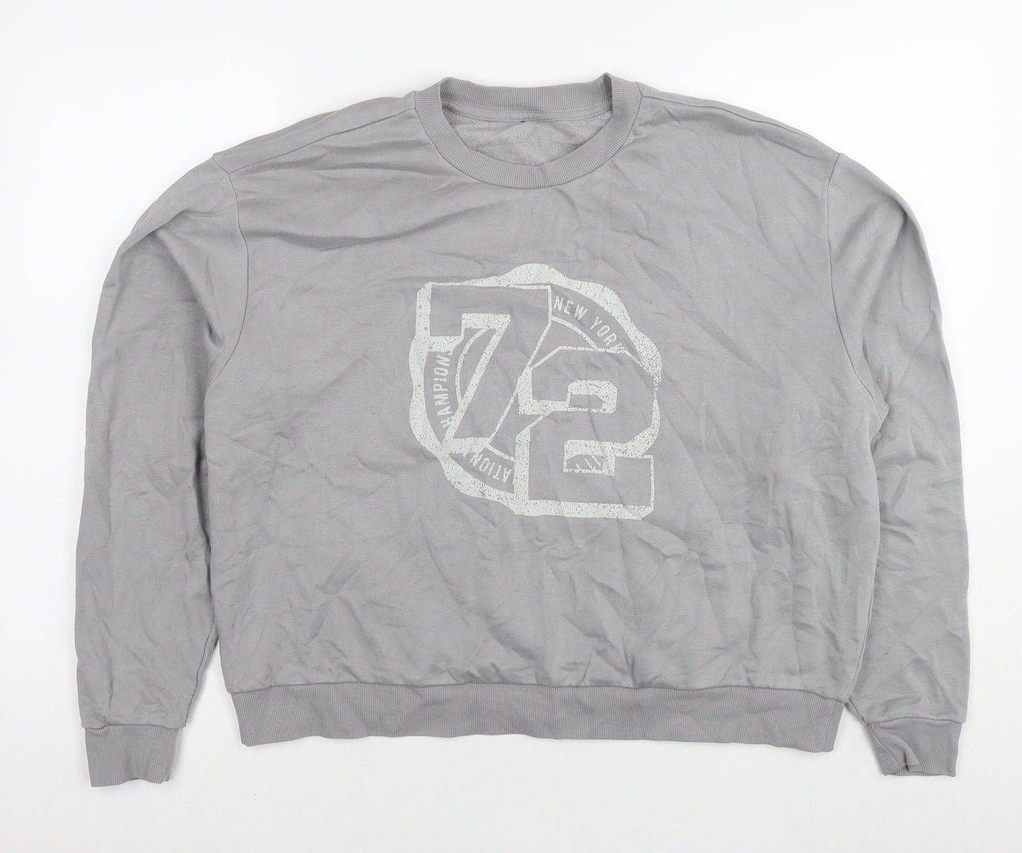 H&M Womens Grey Cotton Pullover Sweatshirt Size 8 Pullover - 72