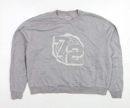 H&M Womens Grey Cotton Pullover Sweatshirt Size 8 Pullover - 72
