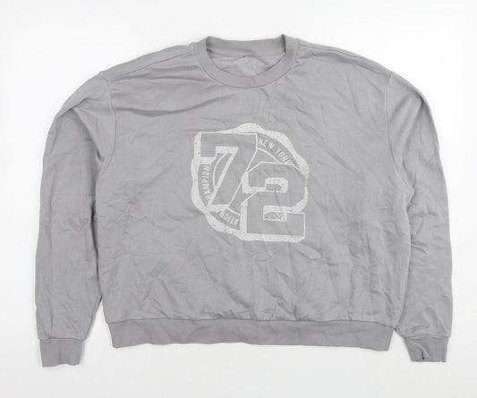 H&M Womens Grey Cotton Pullover Sweatshirt Size 8 Pullover - 72