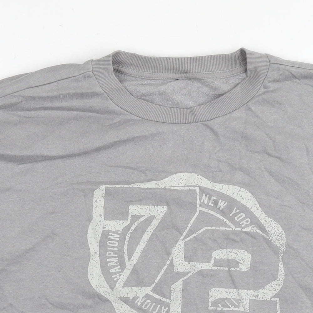 H&M Womens Grey Cotton Pullover Sweatshirt Size 8 Pullover - 72