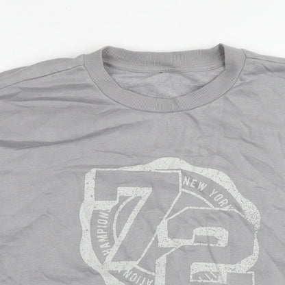 H&M Womens Grey Cotton Pullover Sweatshirt Size 8 Pullover - 72