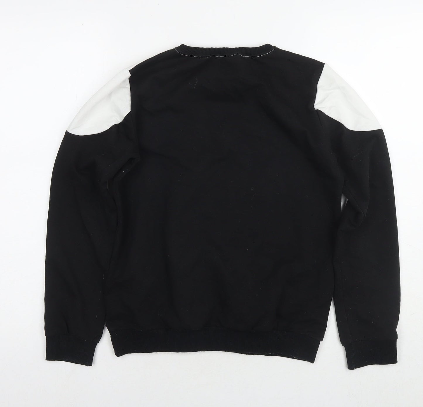 Glamify Womens Black Colourblock Cotton Pullover Sweatshirt Size 10 Pullover