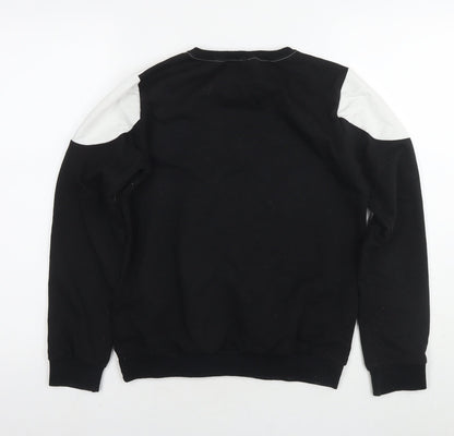 Glamify Womens Black Colourblock Cotton Pullover Sweatshirt Size 10 Pullover