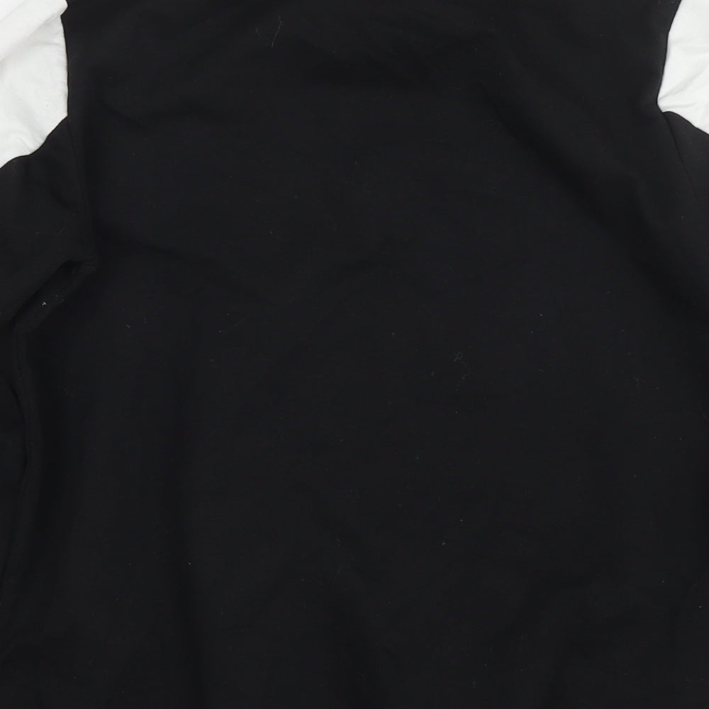 Glamify Womens Black Colourblock Cotton Pullover Sweatshirt Size 10 Pullover