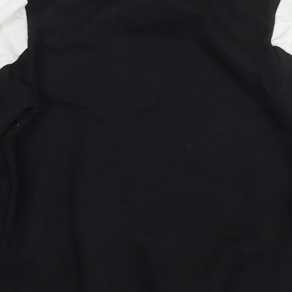 Glamify Womens Black Colourblock Cotton Pullover Sweatshirt Size 10 Pullover