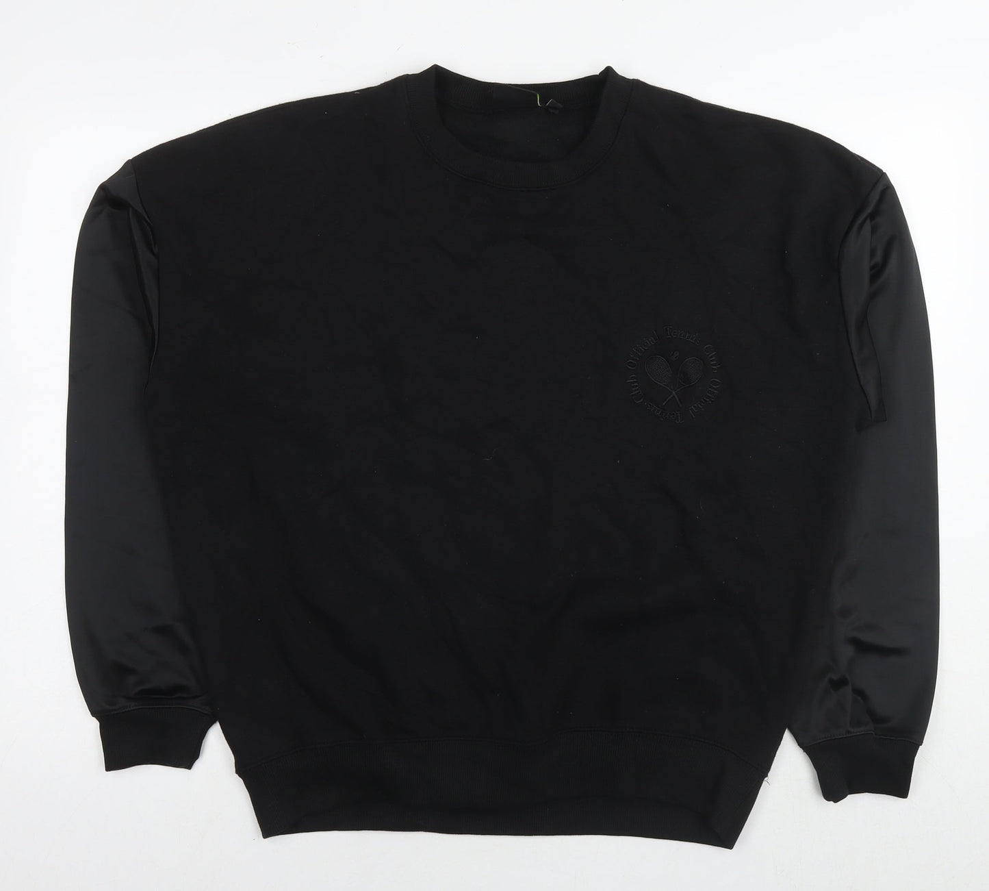 Get The Trend Womens Black Cotton Pullover Sweatshirt Size S Pullover - Tennis Club