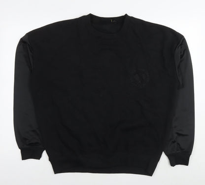 Get The Trend Womens Black Cotton Pullover Sweatshirt Size S Pullover - Tennis Club