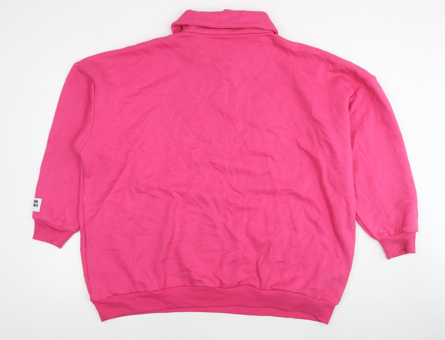 Boohoo Womens Pink Cotton Pullover Sweatshirt Size XL Pullover - Wardrobe Essentials