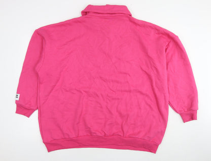 Boohoo Womens Pink Cotton Pullover Sweatshirt Size XL Pullover - Wardrobe Essentials