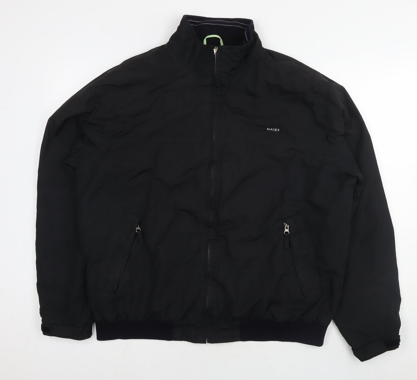 Mens UK Size L Maine Black Bomber Jacket