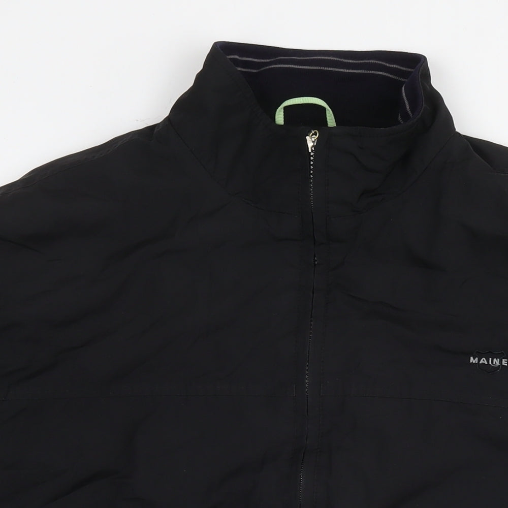 Mens UK Size L Maine Black Bomber Jacket