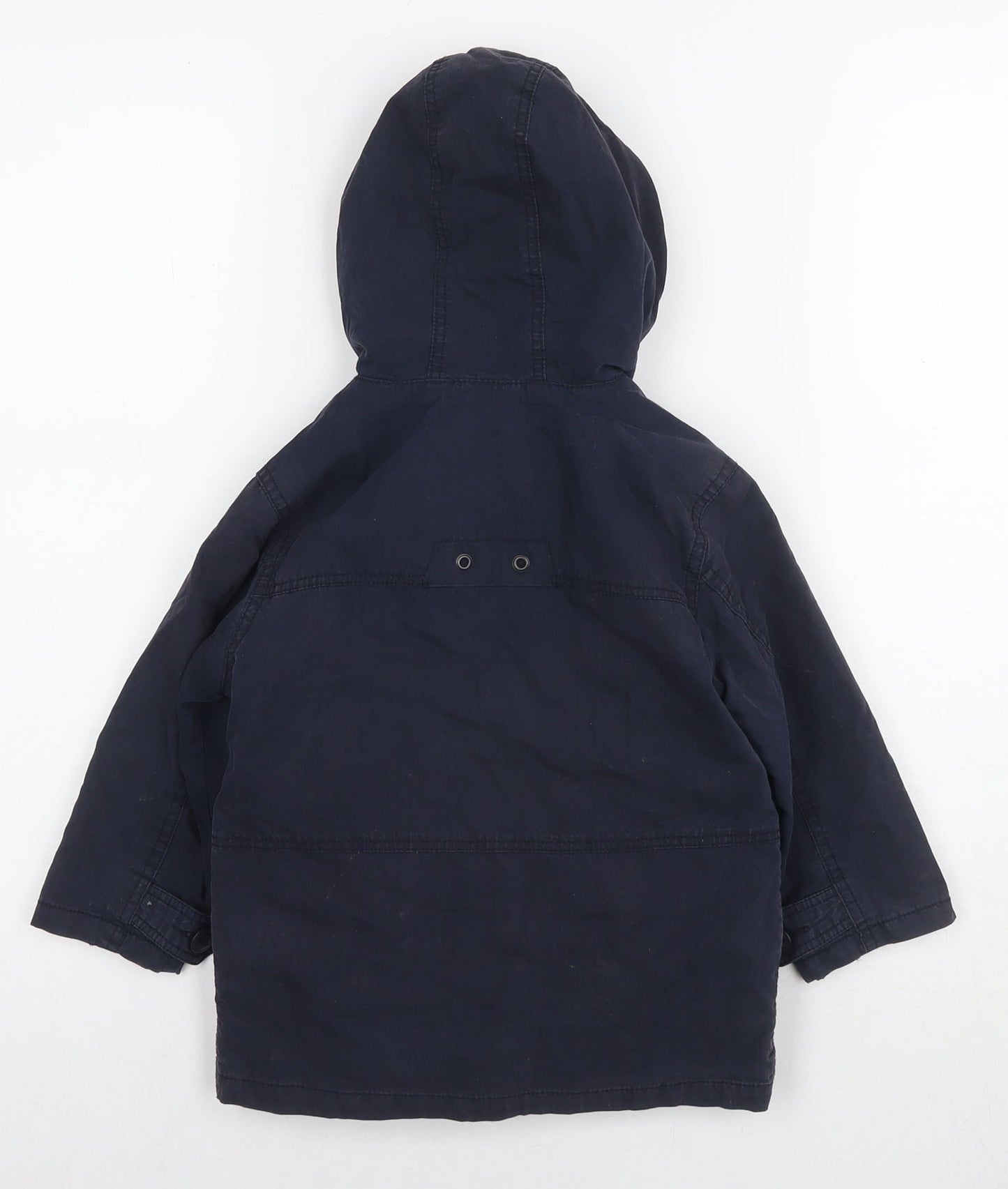 Gap Boys Blue Parka Jacket Size 3 Years Zip - Detachable Fleece