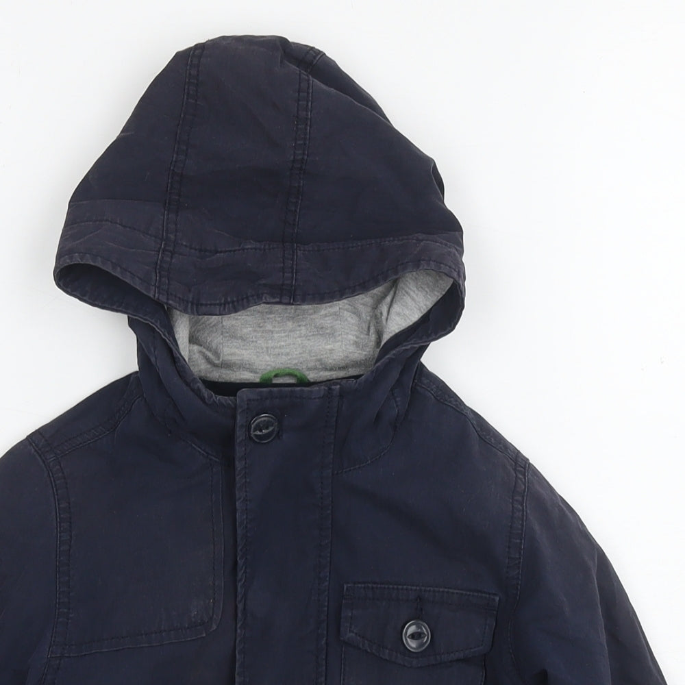 Gap Boys Blue Parka Jacket Size 3 Years Zip - Detachable Fleece