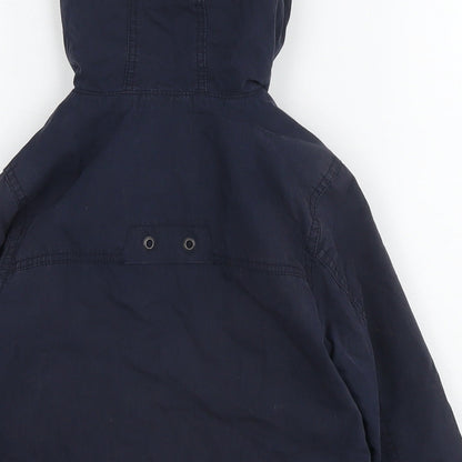 Gap Boys Blue Parka Jacket Size 3 Years Zip - Detachable Fleece