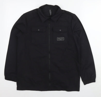 Additional front view of Closure boys’ black jacket, size 12-13, years zip