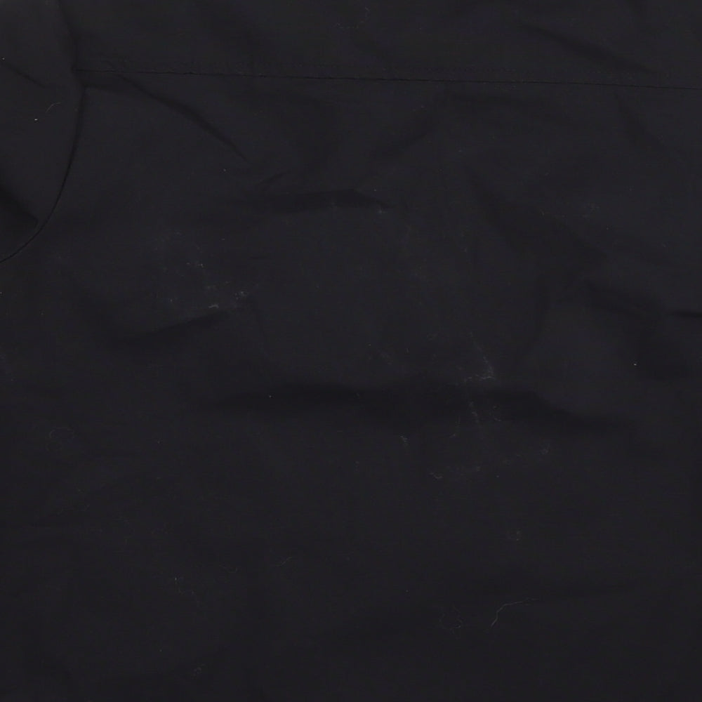 Brand and care label for Closure boys’ black jacket, size 12-13, years zip