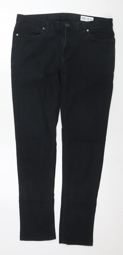 Denim & Co. Mens Black Cotton Skinny Jeans Size 34 in L32 in Regular Zip