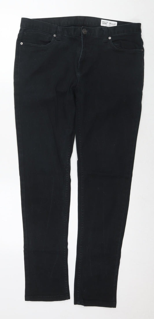 Denim & Co. Mens Black Cotton Skinny Jeans Size 34 in L32 in Regular Zip