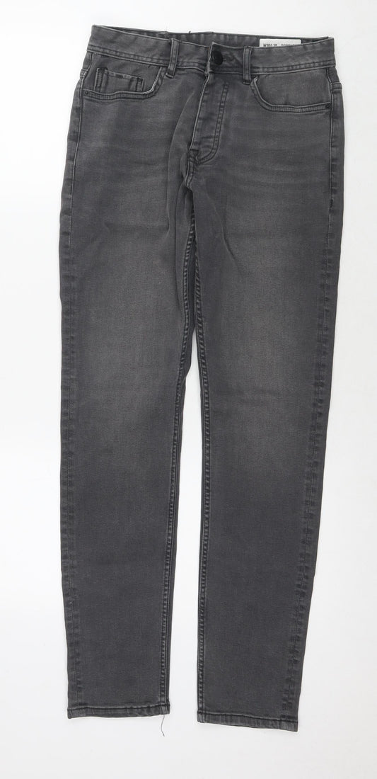 Denim & Co. Mens Grey Polyester Blend Skinny Jeans Size 30 in L30 in Regular Zip