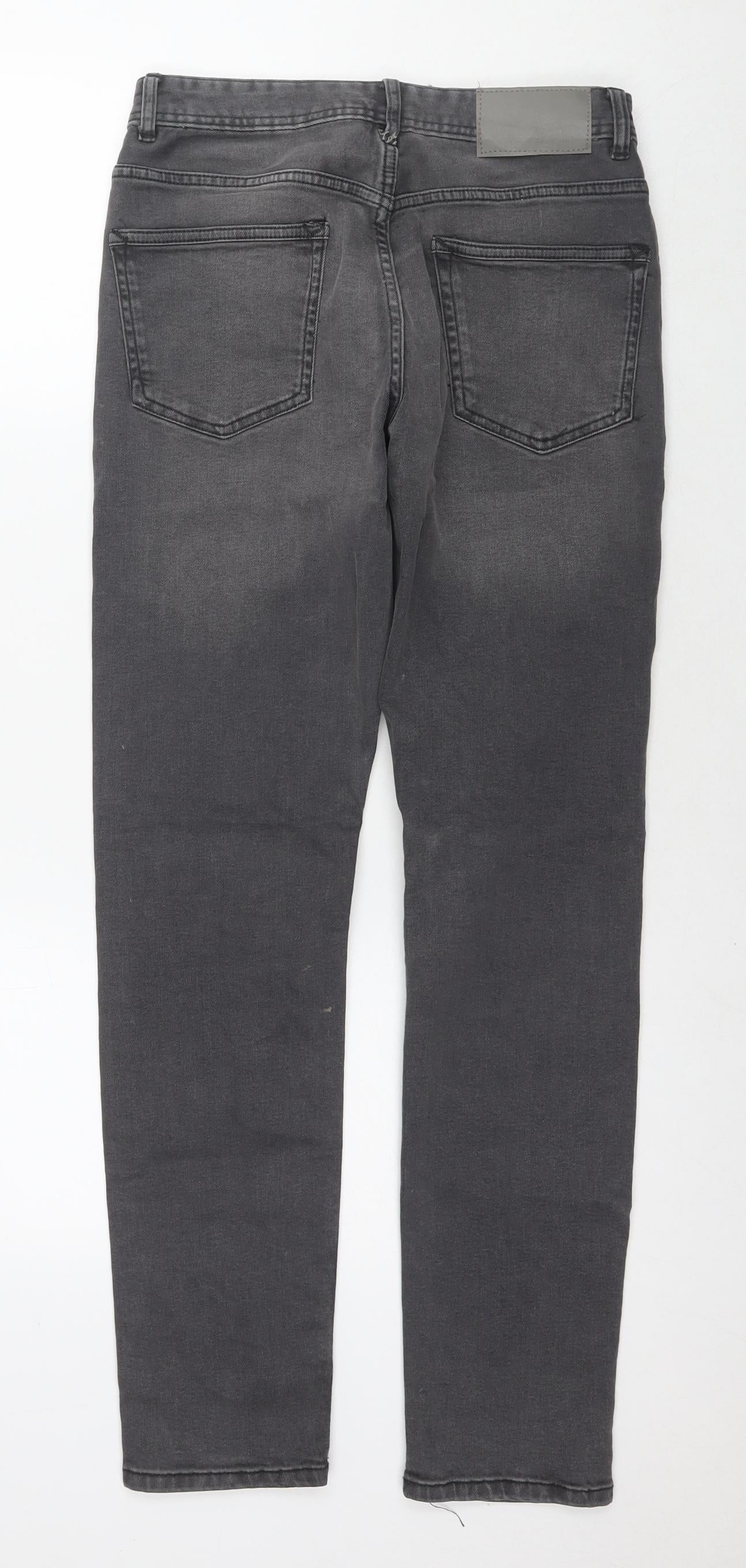 Denim & Co. Mens Grey Polyester Blend Skinny Jeans Size 30 in L30 in Regular Zip