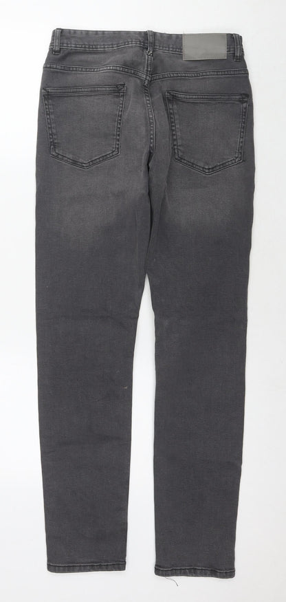 Denim & Co. Mens Grey Polyester Blend Skinny Jeans Size 30 in L30 in Regular Zip
