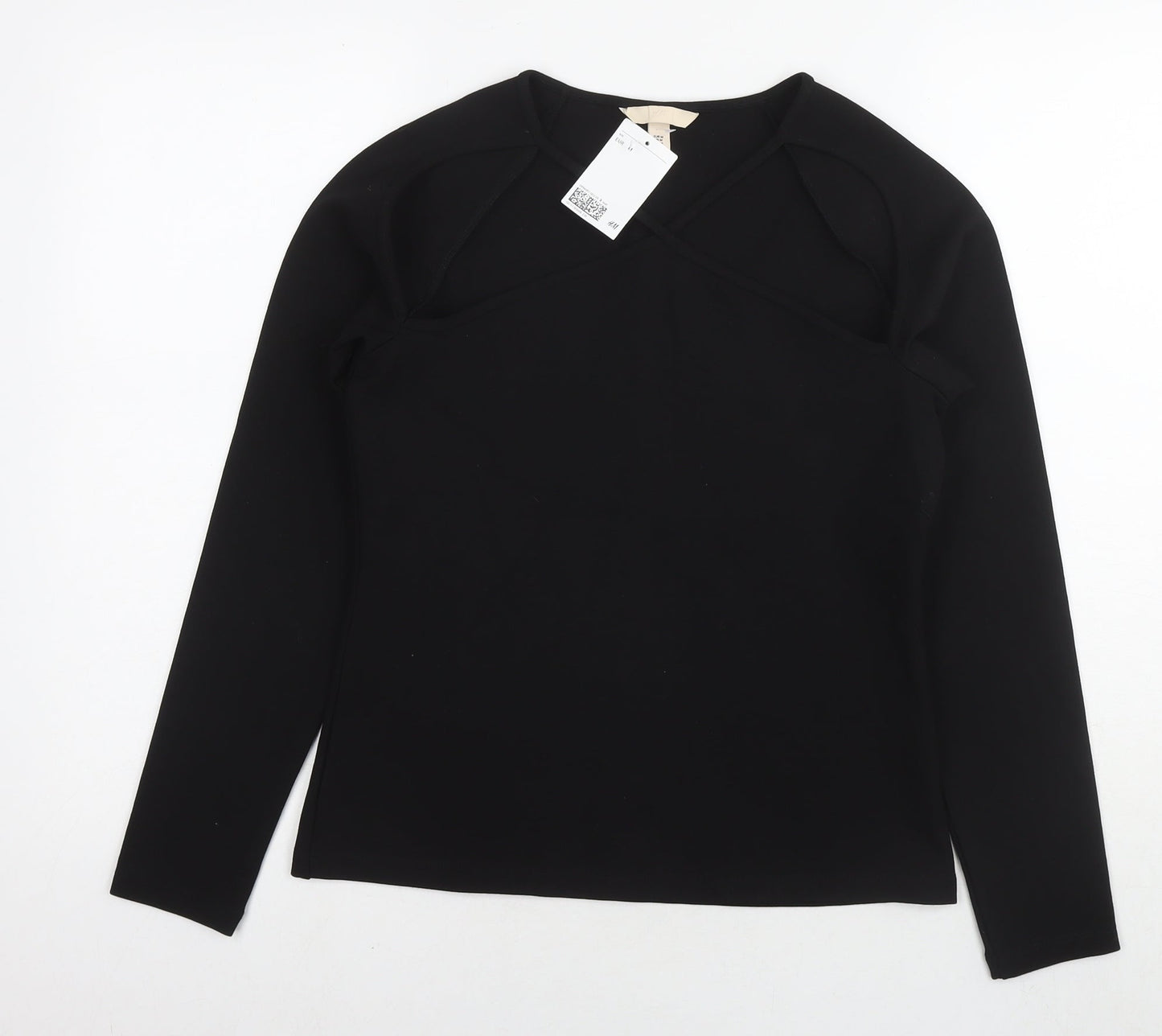 Womens UK Size M H&M Black Basic Blouse