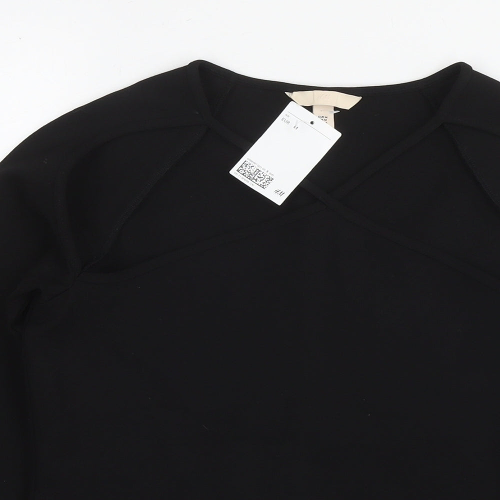 Womens UK Size M H&M Black Basic Blouse