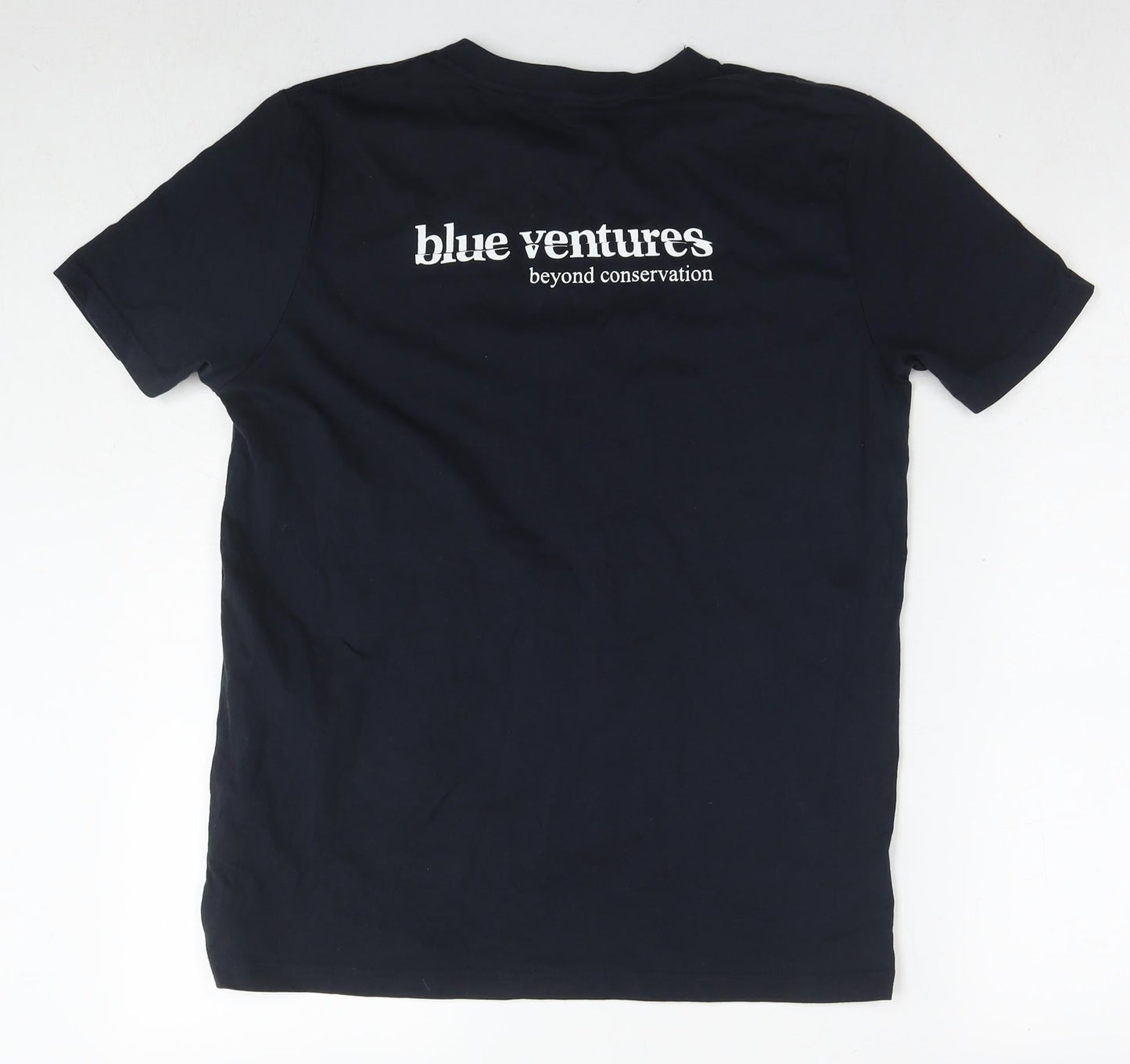 Blue Ventures Mens Black Cotton T-Shirt Size M Round Neck - Beyond conservation
