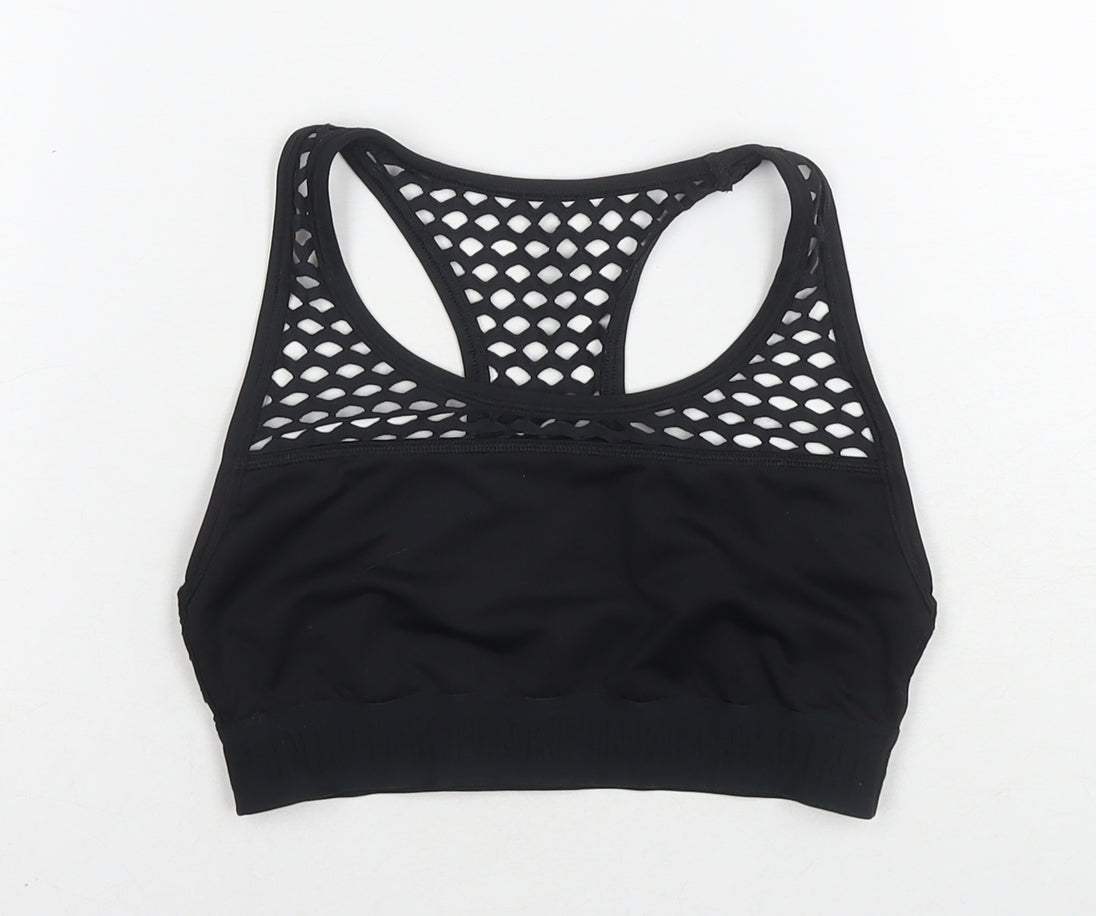 Womens UK Size S PINK Black Cropped Tank
