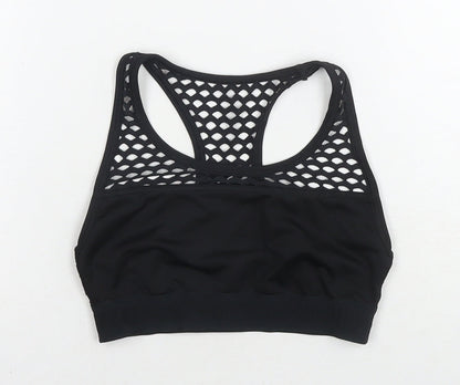 Womens UK Size S PINK Black Cropped Tank