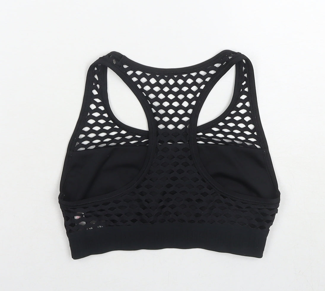 Womens UK Size S PINK Black Cropped Tank