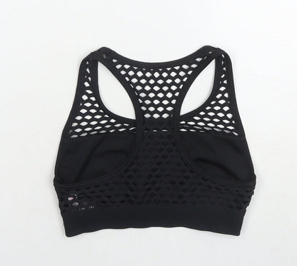 Womens UK Size S PINK Black Cropped Tank