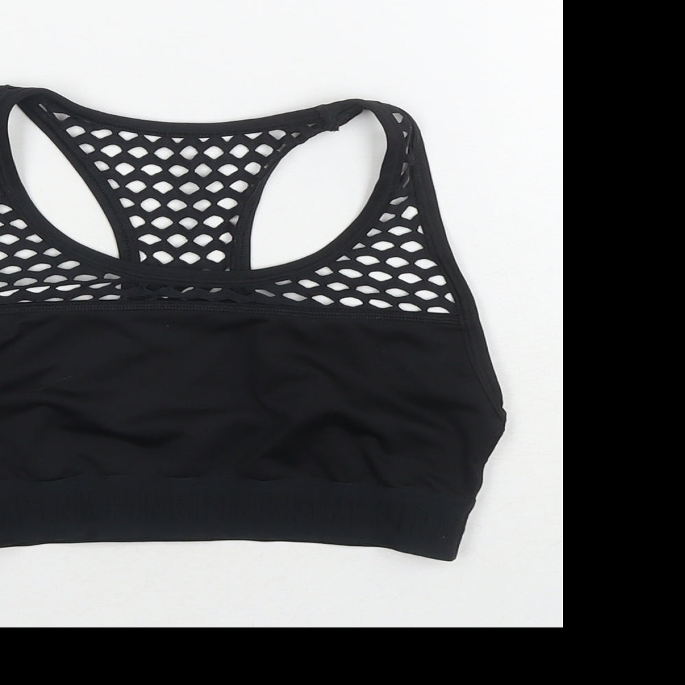 Womens UK Size S PINK Black Cropped Tank