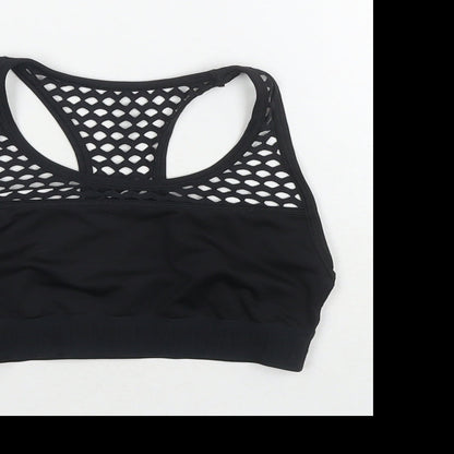 Womens UK Size S PINK Black Cropped Tank