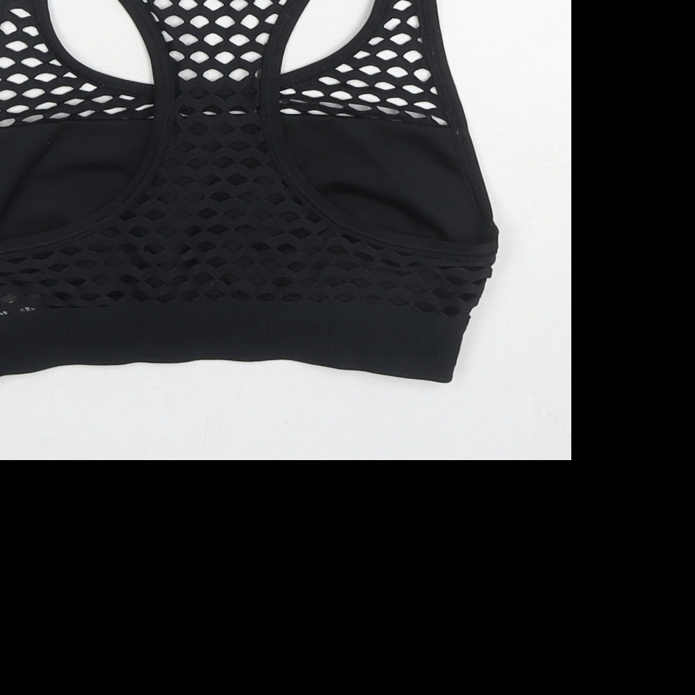 Womens UK Size S PINK Black Cropped Tank