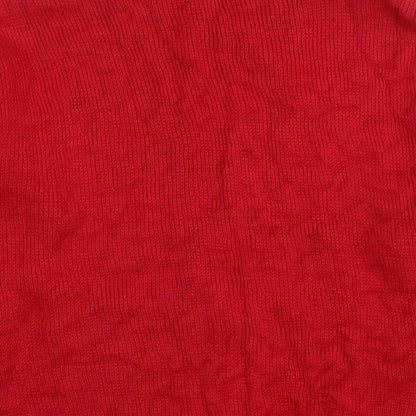AC Signature Girls Red Round Neck Polyester Tunic Jumper Size 9 Years Pullover - Christmas Jumper Penguin