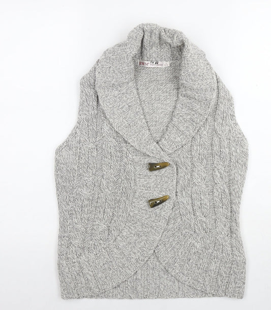 Womens UK Size 10 EWM Grey Cardigan Jumper
