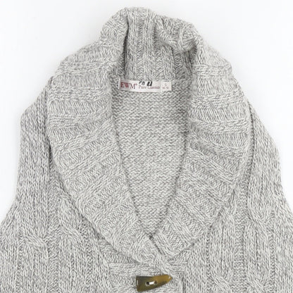 Womens UK Size 10 EWM Grey Cardigan Jumper