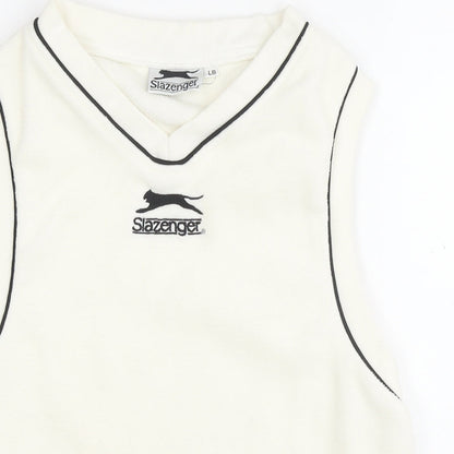Slazenger Boys White Polyester Pullover Sweatshirt Size L Pullover - Logo