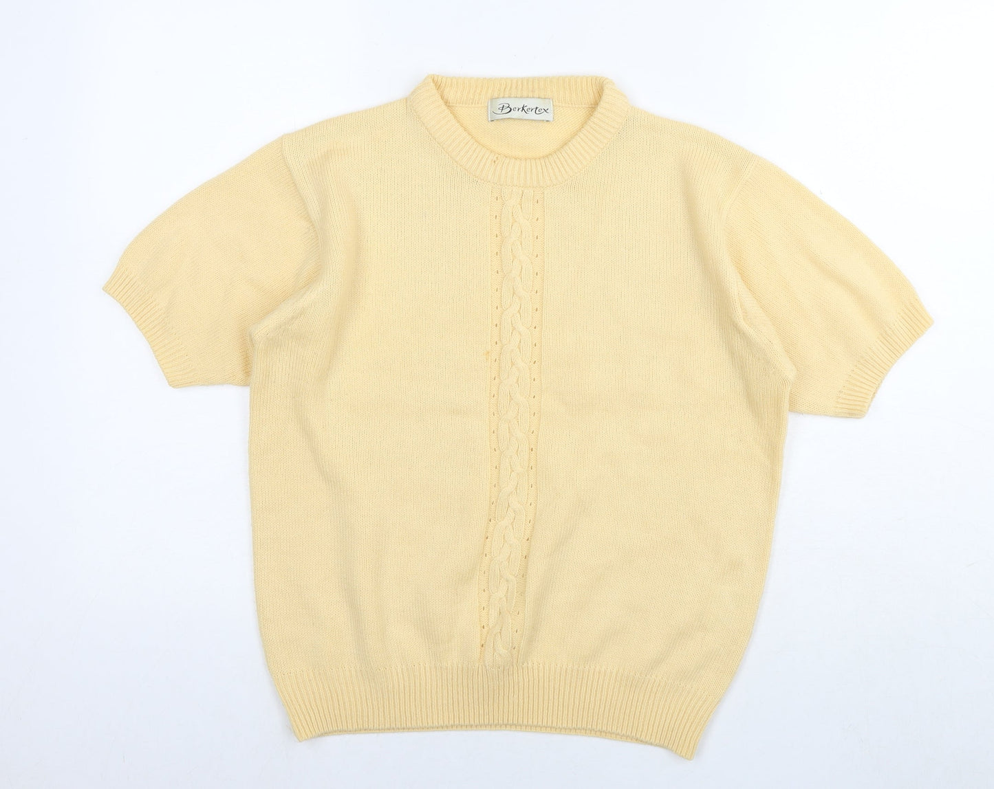 Womens UK Size 10 Berkertex Yellow Pullover Jumper