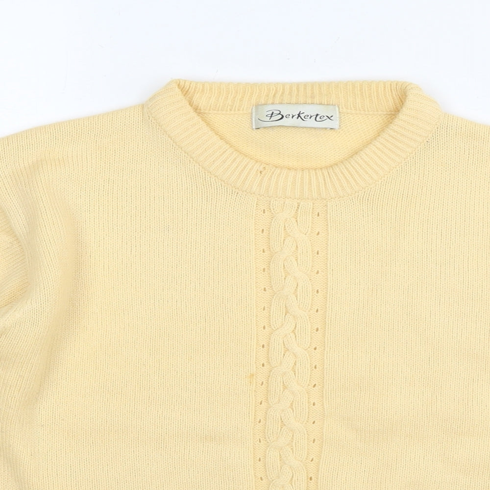 Womens UK Size 10 Berkertex Yellow Pullover Jumper