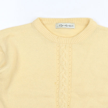 Womens UK Size 10 Berkertex Yellow Pullover Jumper