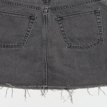 BDG Womens Grey Cotton A-Line Skirt Size S Zip