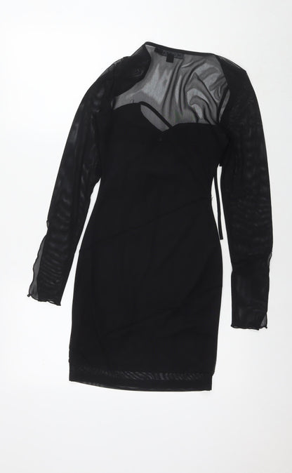 Motel Womens Black Polyester Bodycon Size XS Sweetheart Pullover